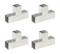 Post Connectors 4pcs Galvanised Metal T-Shape for 81x81mm Beams 280x86x185mm DIY