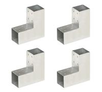 Post Connectors 4pcs Hot-dip Galvanised Metal L-Bracket 71mm Square Posts 1.5mm