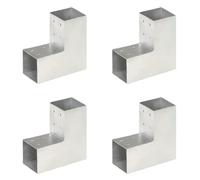 Post Connectors Galvanised Metal 81x81mm L-Bracket 4pcs 180x85x183mm 1.5mm Thick