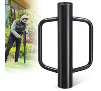 Post Driver, Fence Post Driver with Handles, Heavy Duty Metal Post Pounder for Wooden Posts U-Channels, 43 cm 7 LB Steel Pile Driver for Farm Garden Orchard, Easy Use Fence Post Digger