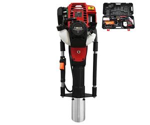 Post Driver Petrol 4-Stroke Fence Knocker Pile Jack Hammer Ramming Construction Picket Fencing Garden Thumping Gasoline Ram | With Carry Case