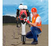 Post Driver Petrol 4-Stroke Fence Knocker Pile Ramming Garden Construction 55/70/100mm Pile Driver Jack Hammer Picket Fencing Ramming Thumping Driving Posts