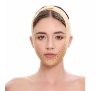 Post Facial Liposuction Compression Face Wrap, Double Chin Reduction Facial Sculpting Head Strap for Post Surgery Recovery(S)