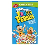 Post Fruity Pebbles Marshmallow Cereal, Fruity Kids Cereal with Marshmallows, Gluten Free, 530 ml Box