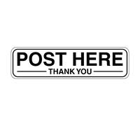 Post here thank you sign - Size 150mm x 40mm - Self adhesive vinyl stickers - Makes people aware of postal point