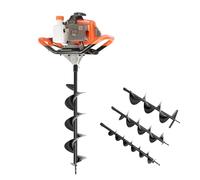 Post Hole Digger, 71cc 2-Stroke Auger Post Hole Digger, Gas Powered Earth Digger with 3 Earth Auger Drill Bit (4" 6" & 8") and 1 Extension Rod, for Farmland Garden and Plant, EPA Certification