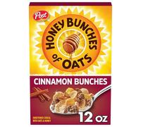 Post Honey Bunches of Oats Cinnamon Bundle Breakfast Cereal, Honey Flavoured Cinnamon Cereal with Oat Clusters, 12 oz
