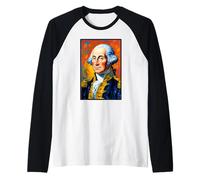 Post Impressionist President George Washington Raglan Baseball Tee
