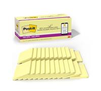 Post-it 100% Recycled Paper Super Sticky Notes, 2X The Sticking Power, 3x3 in, 24 Pads/Pack, 70 Sheets/pad, Canary Yellow(654R-24SSCY-CP)