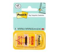 Post-it 25mm x 43.2mm Index Sign Here Flags (50 Sheets),680-9