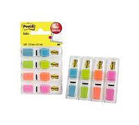 Post-it Index Translucent Small, Assorted Colours, 3 Pack of 35 Sheets + 1 Pack FREE - To Mark, Highlight or Color Code Important Information