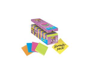 Post-it 654SE24P Sticky Notes 76mm x 76mm Neon orange green pink b...
