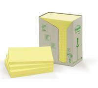 Post-it Sticky Notes Recycled Canary Yellow 76x127mm Cardboard Packaging (Pk 16)