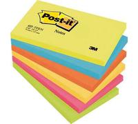 Post-it Sticky Notes 127 x 76 mm Energetic Assorted Colours 6 Pads of 100 Sheets