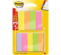 Post-it 670-6+3 Page Marker Blocks Narrow 15 x 50 mm, 9 x 100 Sheets Fluorescent Pink / Fluorescent Green / Fluorescent Yellow / Fluorescent Orange / Fluorescent Purple