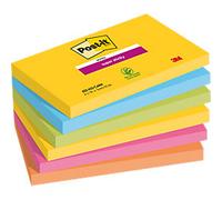Post-it Carnival Super Sticky Notes 127 x 76 mm Assorted Colours Rectangular 6 Pads of 90 Sheets