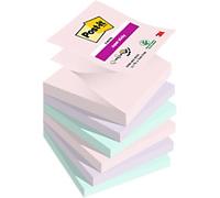 Post-it Colour Collection Super Sticky Z-Notes 76 x 76 mm Soulful Assorted 90 Sheets Pack of 6