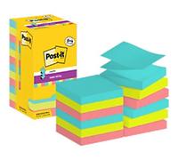 Post-it Cosmic Colours Super Sticky Z-Notes Square 76 x 76 mm Plain Assorted R330-SSCOS-P8+4 90 Sheets Value Pack 8 + 4 Free