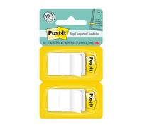 Post-it Flags, 50/Dispenser, 2 Dispensers/Pack, 1 in Wide, White (680-WE2)