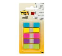 Post-It Flags, Assorted Bright Colors, 1/2 in Wide, 100/On-the-Go Dispenser self adhesive flags 100 sheets