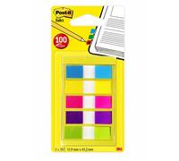 Post-It Flags Assorted Bright Colors 1/2 in Wide 100/On-the-Go Dispenser self adhesive flags 100 sheets