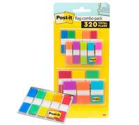 Post-it Flags Combo Pack, 4 On-The-Go Dispensers/Pack, 120 .94 in Wide and 200 .47 in Wide Flags, Assorted Colors (683-XL1)