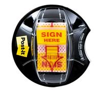 Post-it Flags Sign Here 1 in Wide, 200/High Volume Desk Grip Dispenser, Yellow (680-HVSH)