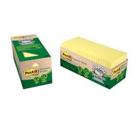 Post-it Greener Notes, America’s #1 Favorite Sticky Note, 3 x 3-Inches, Canary Yellow, 24-Pads/Cabinet Pack