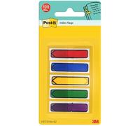 Post-it Index Arrow Flag, Assorted Colours - 11.9 mm x 43.2 mm, 100 Flags/Dispenser, 1 Dispenser/Pack - To Mark or Highlight Important Information