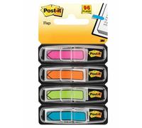 Post-it Index Arrow Flags, 96 Flags, 11.9 x 43.2 mm, Assorted Colours | To Mark, Highlight or Color Code Important Information, Stick Securely, Remove Cleanly, Writable, One-Handed Dispenser
