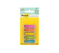 Post-it Index Arrows Transparent case, Luminous Colours: red, Blue, Yellow, Green, Purple, 11.9 x 43.2 mm, 5 x 20 Adhesive Strips.