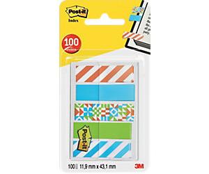 Post-it Index Flags 11.9 x 43.2 mm Geos Assorted 20 Strips