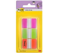 Post-it Index Strong 25mm Assorted Pink Green and Orange - 686-PGO