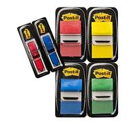 Post-it I680-P6 Index Value Pack includes 25mm x 43.2mm Flags - Blue/Red/ Green/Yellow (200 Sheets)/ Trial Pack of Post-it Index Arrows
