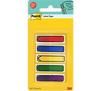 Post-it Index Flags Assorted Plain Special format 5 Packs of 20 Strips