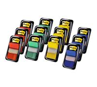Post-it Index Flags, Medium, Assorted Colours, 10 + 2 FREE Dispensers, 25.4 mm x 43.2 mm, 50 Flags per Dispenser - To Mark, Highlight or Color Code Important Information