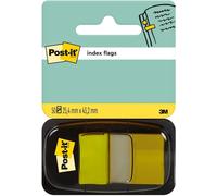 Post-it Index Flags, Medium, Yellow, 1 Dispenser 25.4 mm x 43.2 mm, 50 Flags -