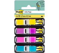 Post-it Index Flags Rectangular 1.19 x 4.32 cm Assorted 680-4 AB 35 Strips Pack of 4