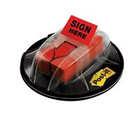 Post-it Index Flags Sign Here Repositionable 25.4 x 43.2 mm Red 200 Strips Desk Grip Dispenser