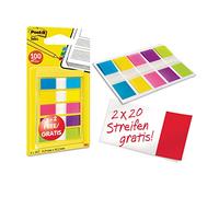 Post-it Index, Small, Assorted Colours, 3 Pads of 20 Sheets + 2 Pads FREE