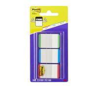 Post-it Index Flags 25 x 43.2 mm Strong with Coloured Tips - Green/Blue/Red (66 Flags)