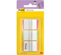 Post-it Index Strong Filing Tabs, Medium, Orange, Pink and Green, 1 Dispenser, 25.4 mm x 38.1 mm, 66 Tabs - To Mark, Highlight or Color Code Important Information