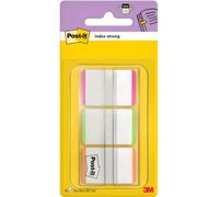 Post-It Index Strong Filing Tabs, Medium, Orange, Pink And Green, 1 Dispenser, 25.4 mm X 38.1 mm, 66 Tabs - To Mark, Highlight Or