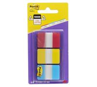 Post-it Index Strong Filing Tabs, Pack of 1 Dispenser, of 66 Tabs,25.4 mm x 38 mm, Yellow, Red, Blue Colors - Extra Strong Sticky Flags for Documents and Information