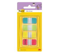 Post-it Index Strong Filing Tabs, Small - 40 Tabs, 15.8 mm x 38.1 mm, Yellow, Red, Blue, Green - Extra Strong Sticky Flags for Documents and Information