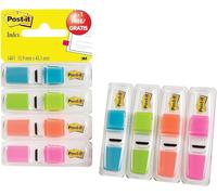 Post-it Index Translucent Small, Assorted Colours, 3 Pack of 35 Sheets + 1 Pack FREE - To Mark, Highlight or Color Code Important Information