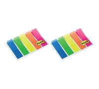 Post-it Index Transparent Small in Sleeve Dispenser, Assorted Bright Colours, 5