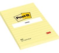 Post-it Notes Large Ruled 102x152mm Extra Sticky 100 Sheets Yellow Pack of 6