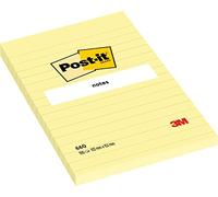 Post-it Notes Large Ruled 102x152mm Extra Sticky 100 Sheets Yellow Pack of 6