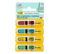 Post-it Message Flags, Sign Here, Assorted Colors, Bold Arrow Points Precisely Where You Need a Document Signed, 47 in. Wide, 30/Dispenser, 4 Dispensers/Pack, (684-SH)